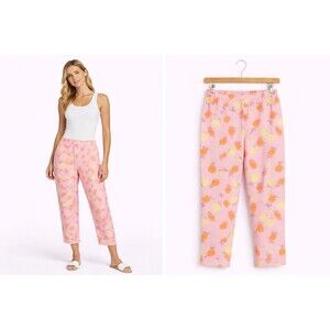 Vintage Lilly Pulitzer Capris Ankle Pants Size 8 Pink Pineapple Crops